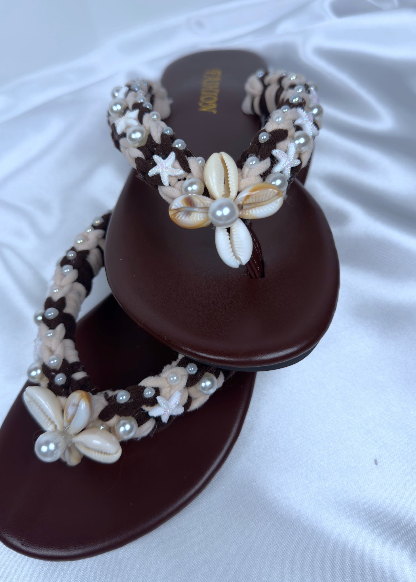 Sandales Fleur Perle Été Femme